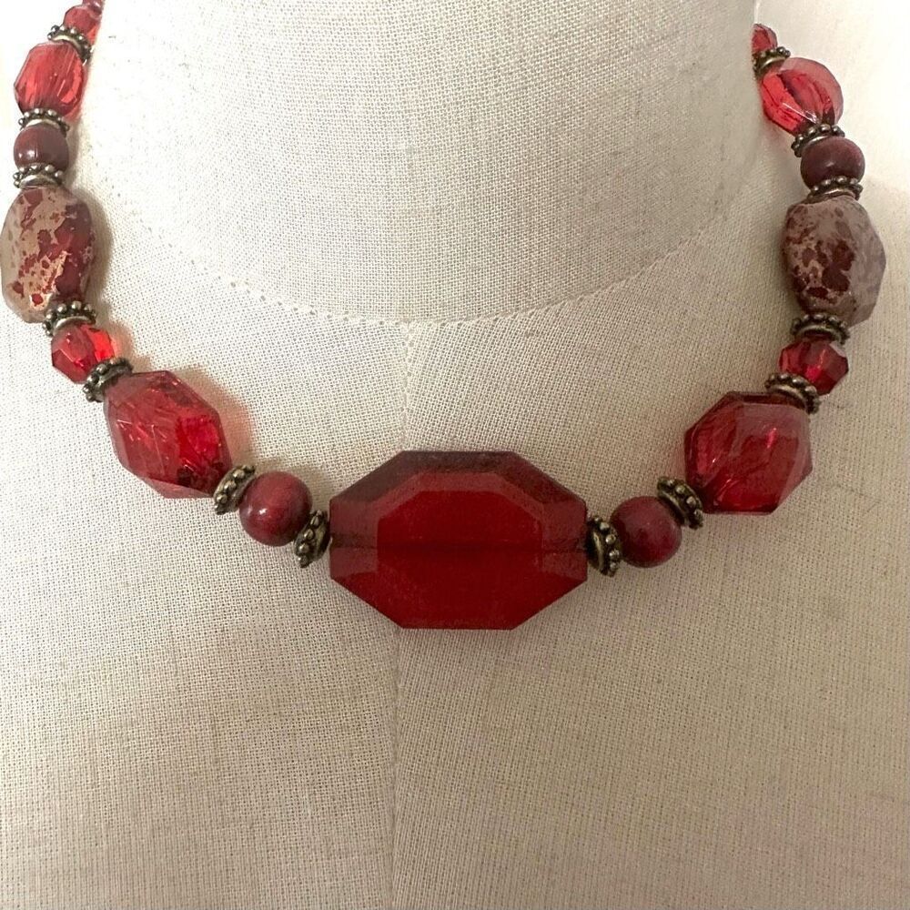 Red beaded necklace